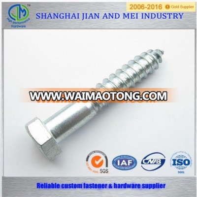 Decorative zinc plated din 571 hex washer head wood screw