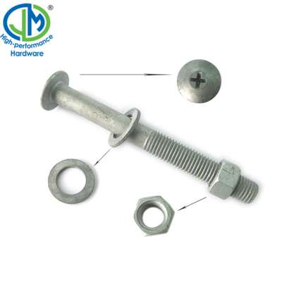 Grade 307A Round Head Oval Neck Guardrail Splice Bolt And Nuts