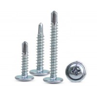 Zinc coated modified truss cymbal washer self drilling screw