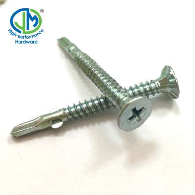 Wing self drilling screw with slotted head