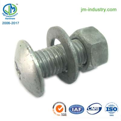 Highway guardrail bolt standard nut washer