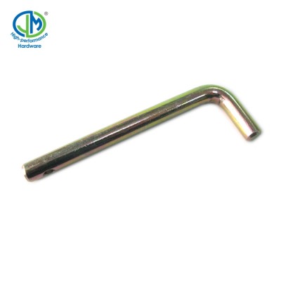 Yellow zinc plated square Bent Hitch Pin