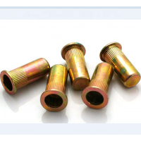 Brass Steel Flat Head M8 Threaded Blind Tubular Rivet Nut Insert